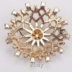 1951 TRIFARI Alfred Philippe Pat Pend Pin Brooch Rhinestone Vintage Snowflake