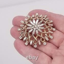 1951 TRIFARI Alfred Philippe Pat Pend Pin Brooch Rhinestone Vintage Snowflake