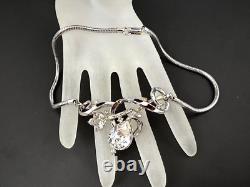 1951 TRIFARI Signed Alfred Philippe Silver Tone Gem of India Rhinestone Necklace