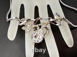 1951 TRIFARI Signed Alfred Philippe Silver Tone Gem of India Rhinestone Necklace