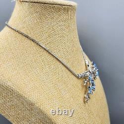 1951 Trifari STARFLOWER Alfred Philippe Light Blue Crystal Bib Necklace 16