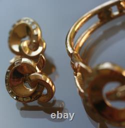 1952 Crown TRIFARI Promenade Alfred Philippe Pat Pend Bracelet Earrings Set