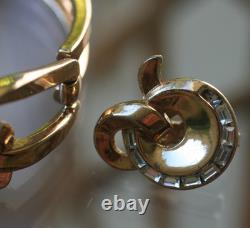 1952 Crown TRIFARI Promenade Alfred Philippe Pat Pend Bracelet Earrings Set