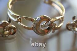 1952 Crown TRIFARI Promenade Alfred Philippe Pat Pend Bracelet Earrings Set