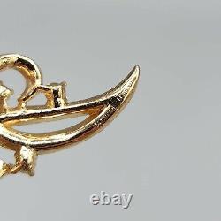 1952 Crown Trifari Alfred Philippe TWINKLE Gold Tone Rhinestone Floral Brooch