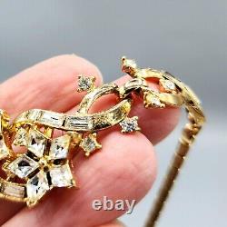 1952 Trifari TWINKLE Alfred Philippe Gold Tone Crystal Necklace & Earrings