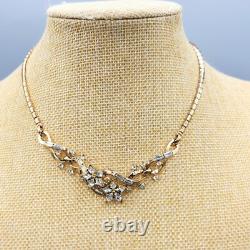 1952 Trifari TWINKLE Alfred Philippe Golden Crystal Necklace Earrings BOOK PIECE