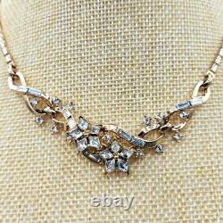 1952 Trifari TWINKLE Alfred Philippe Golden Crystal Necklace Earrings BOOK PIECE