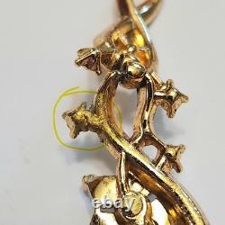 1952 Trifari TWINKLE Alfred Philippe Golden Crystal Necklace Earrings BOOK PIECE