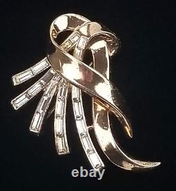 1953 CROWN TRIFARI Patent Pend ALFRED PHILIPPE Pin Brooch Ribbon Spray VNTG