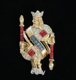 1953 Crown Trifari'Alfred Philippe' King of Diamonds Playing Card Pin