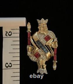 1953 Crown Trifari'Alfred Philippe' King of Diamonds Playing Card Pin