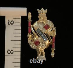 1953 Crown Trifari'Alfred Philippe' King of Diamonds Playing Card Pin