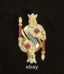 1953 Crown Trifari'Alfred Philippe' King of Diamonds Playing Card Pin