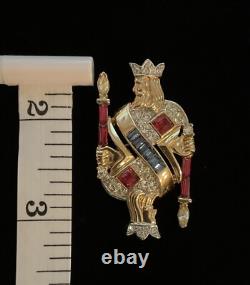 1953 Crown Trifari'Alfred Philippe' King of Diamonds Playing Card Pin