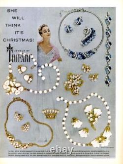 1953 Crown Trifari Philippe Pat Pend'beau Belles' Milk Glass Flower Brooch Book