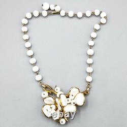 1953 Trifari MAGNOLIA Alfred Philippe Poured White Glass Necklace BOOK AD PIECE