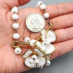 1953 Trifari MAGNOLIA Alfred Philippe Poured White Glass Necklace BOOK AD PIECE