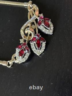 1953 VTG Crown Trifari Alfred Philippe Flirtation Pat Pend Necklace Red