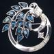 1954 TRIFARI Patent Pend Brooch Pin ALFRED PHILIPPE Blue Rhinestone Silver Tone