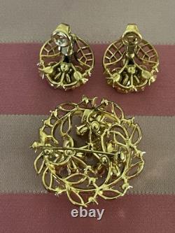 1954 Trifari Fragonard Brooch and Earrings by Alfred Philippe