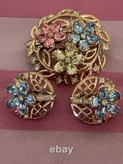 1954 Trifari Fragonard Brooch and Earrings by Alfred Philippe
