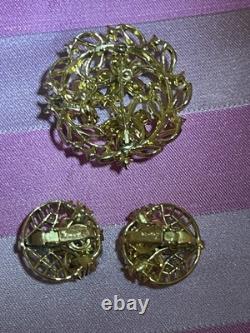 1954 Trifari Fragonard Brooch and Earrings by Alfred Philippe