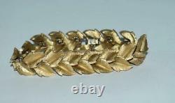 1960 Trifari Huge Bracelet Women's Jewelry Gold Plated Leaves Alfred Philippe