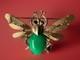 1960s Crown TRIFARI Alfred Philippe Bee Insect Brooch Jelly Belly Goldtone RARE