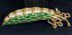 1967 Trifari'Peas in a Pod' Brooch Iconic Crown Trifari Line Rare Green Pod