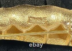 1967 Trifari'Peas in a Pod' Brooch Iconic Crown Trifari Line Rare Green Pod