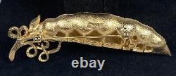 1967 Trifari'Peas in a Pod' Brooch Iconic Crown Trifari Line Rare Green Pod