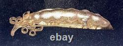 1967 Trifari'Peas in a Pod' Brooch Iconic Crown Trifari Line Rare Green Pod