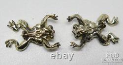(2)Vintage Signed Crown Trifari Alfred Philippe Park Ave Zoo Frog Brooch 27874