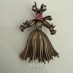 2 Vintage Trifari Alfred Philippe Sterling Nenette & Rintintin Rag Doll Brooches