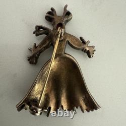 2 Vintage Trifari Alfred Philippe Sterling Nenette & Rintintin Rag Doll Brooches