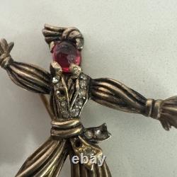 2 Vintage Trifari Alfred Philippe Sterling Nenette & Rintintin Rag Doll Brooches