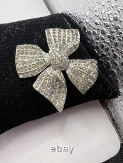 30s 40s Alfred Philippe KTF Trifari Pave Rhinestone Bow Brooch No Missing Stones