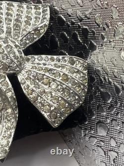 30s 40s Alfred Philippe KTF Trifari Pave Rhinestone Bow Brooch No Missing Stones