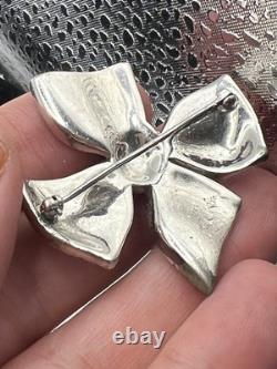 30s 40s Alfred Philippe KTF Trifari Pave Rhinestone Bow Brooch No Missing Stones