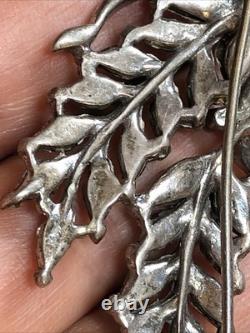 39. Rare TRIFARI ALFRED PHILIPPE Sterling 925 Wheat Ears White Rhinestone Pin