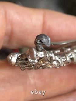 39. Rare TRIFARI ALFRED PHILIPPE Sterling 925 Wheat Ears White Rhinestone Pin