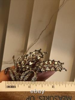 39. Rare TRIFARI ALFRED PHILIPPE Sterling 925 Wheat Ears White Rhinestone Pin