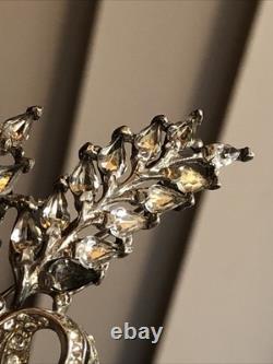 39. Rare TRIFARI ALFRED PHILIPPE Sterling 925 Wheat Ears White Rhinestone Pin