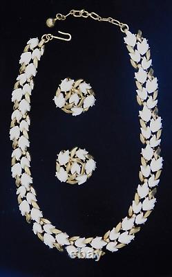 6063 Vtg Crown TRIFARI Necklace & Earring Set TULIPS! A. Philippe