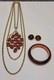 ALFRED PHILIPPE CROWN TRIFARI ROOT BEER 3 STRAND WATERFALL NECKLACE Set WithExtras