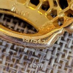 Alferd Philippe? TRIFARI Gold Plated Royal Jeweled Crown Brooch missing 1 stone