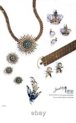 Alfred Philipe Crown Trifari Jelly Belly Cabochon Earrings Pink Green Gold Tone Alfred Philipe Crown Trifari Jelly Belly Cabochon Earrings Pink Green Gold Tone