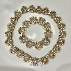 Alfred Philippe 1949 Patent Crown Trifari Clover Necklace And Bracelet Set