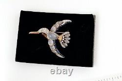Alfred Philippe 1950s Crown Trifari Moghul Jewels Jelly Belly Bird brooch